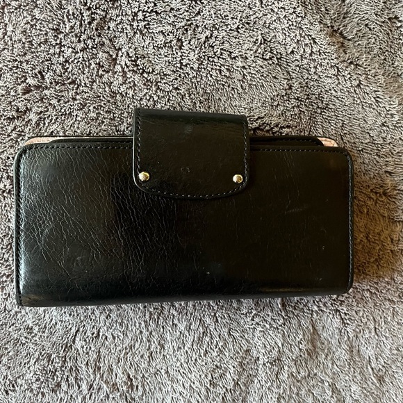 Coach Black Leather Clutch with Gold Logo - Picture 3 of 9
